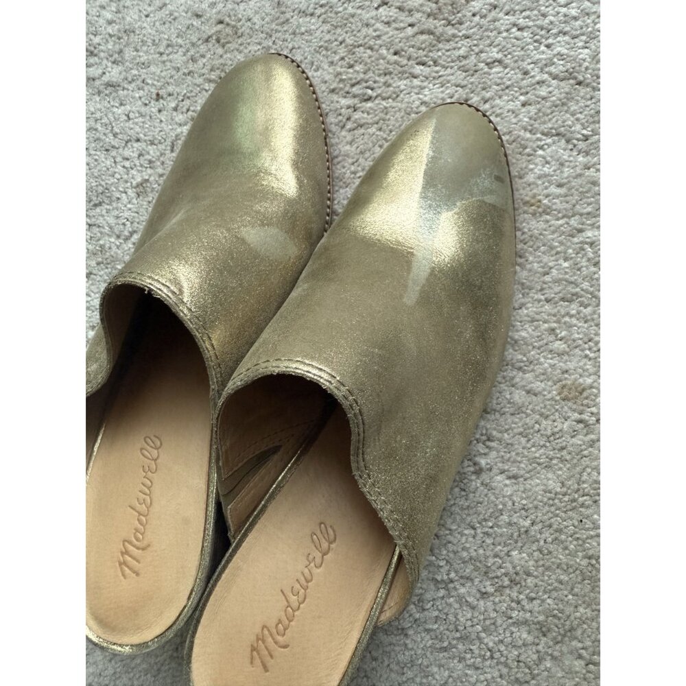 Madewell Women's The Harper Mule in Metallic Olive Bronze Size 9.5 Flawed - Picture 4 of 7